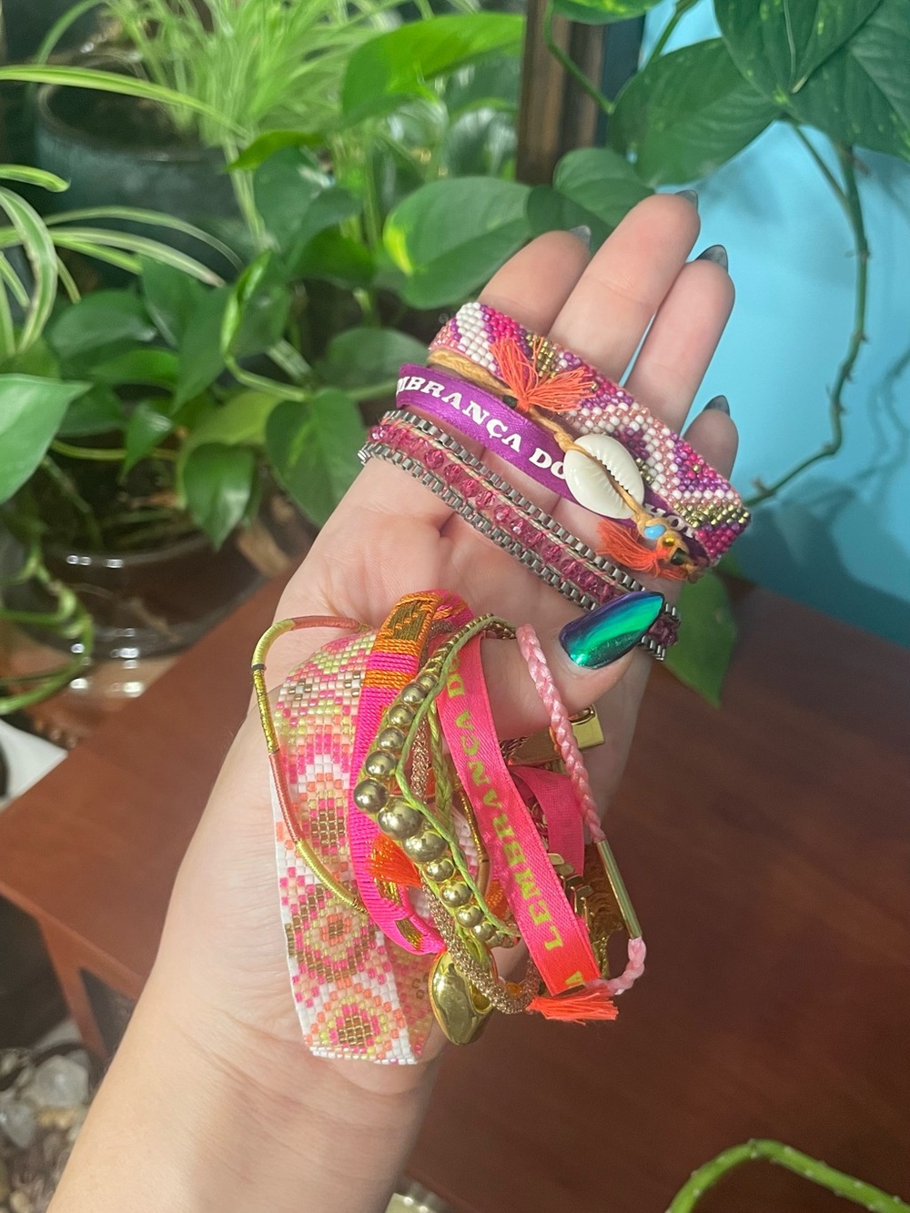 Hipanema magneticMixed Bead and Charm bohemian hippie Friendship Bracelet